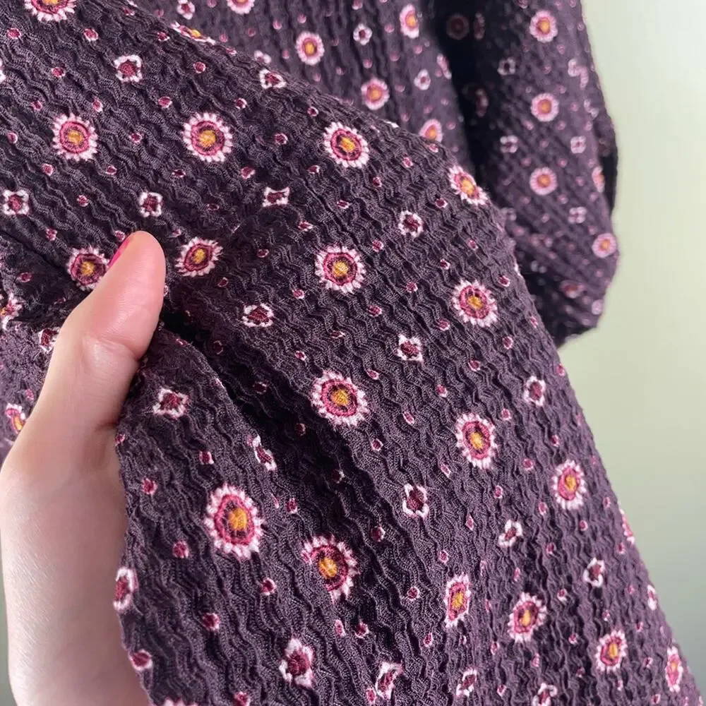 LOFT Foulard Pleated Elbow Puff Sleeve Top